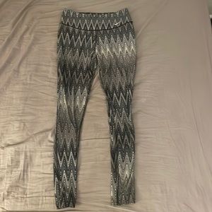 Black and Grey Patterned Nike Dri-Fit Leggings